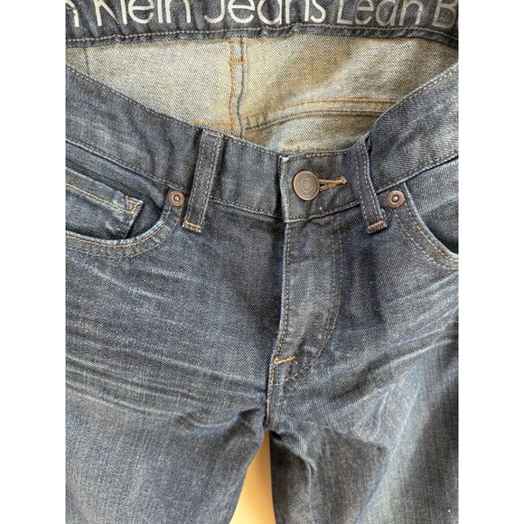 Women's Calvin Klein Lean Bootcut Dark Wash Stretch Blue Jeans Size 2 / 26 - Picture 8 of 12